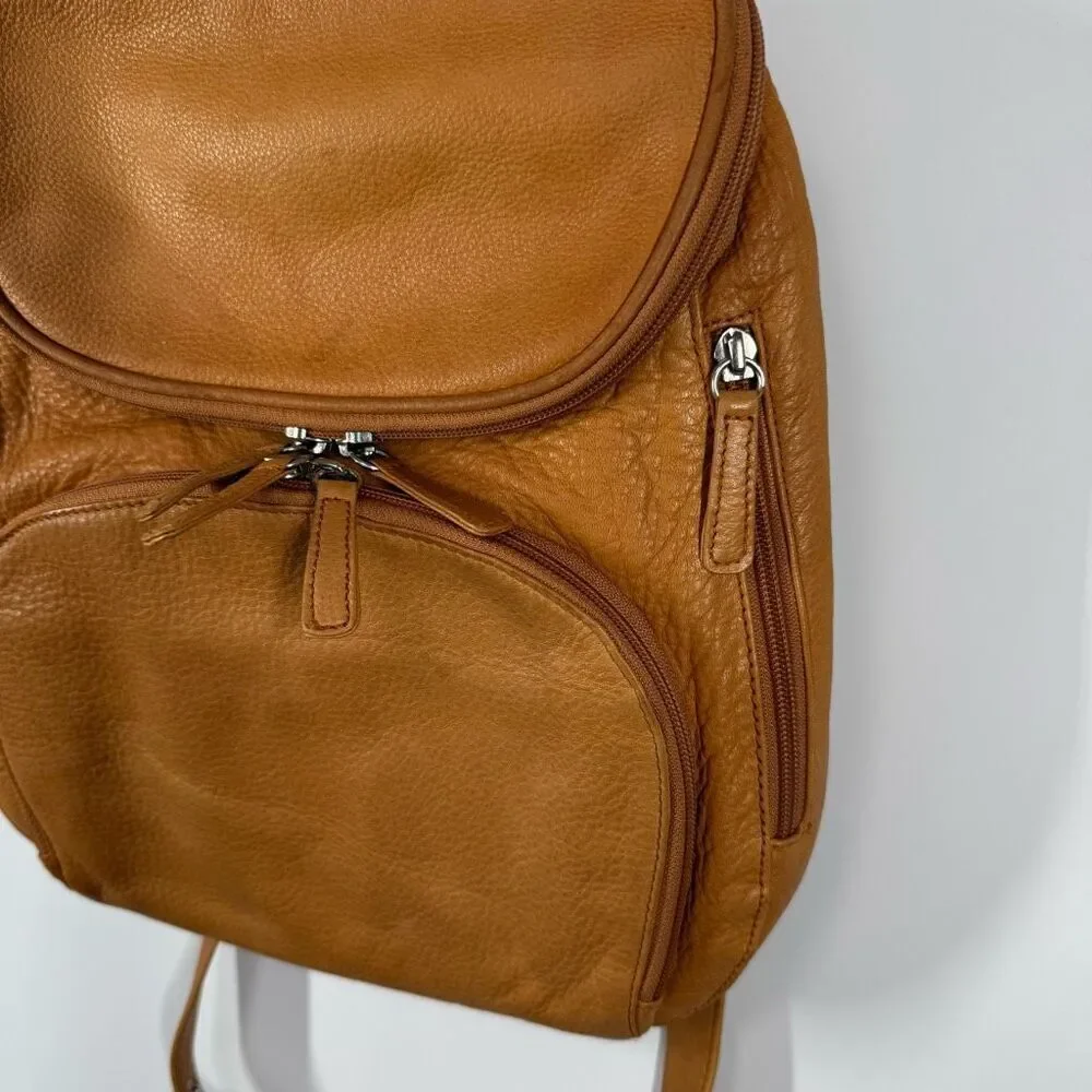 Osgoode Marley convertible backpack Crossbody Pumpkin Color leather bag ￼13x11